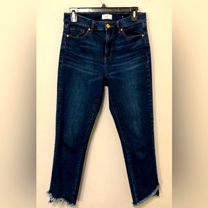 Loft Women’s High Rise Straight Frayed Jeans Size 4